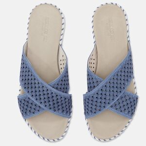 ILSE JACOBSEN Light Regata Tulip Crossband Slip-On Slide Sandals-44 NWOT